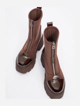 Immaculate Vegan - Prologue Shoes Bray Brown Patent Chunky Boot (Women)