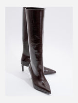 Immaculate Vegan - Prologue Shoes Cassandra Brown Pattern High‑Heel Boot (Women)