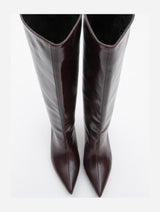 Immaculate Vegan - Prologue Shoes Cassandra Burgundy Cilt High‑Heel Boot (Women)