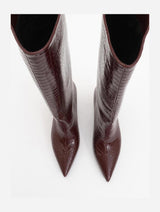 Immaculate Vegan - Prologue Shoes Cassandra Burgundy Pattern High‑Heel Boot (Women)