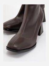 Immaculate Vegan - Prologue Shoes Plesa Dark Brown Chunky Heel Boot (Women)