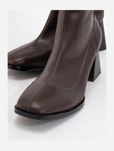 Immaculate Vegan - Prologue Shoes Plesa Dark Brown Chunky Heel Boot (Women)