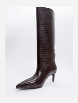 Immaculate Vegan - Prologue Shoes Cassandra Brown Pattern High‑Heel Boot (Women)