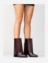 Immaculate Vegan - Prologue Shoes Ellas Burgundy Chunky Heel Boot (Women)