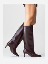 Immaculate Vegan - Prologue Shoes Cassandra Burgundy Cilt High‑Heel Boot (Women)