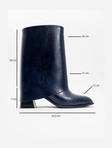Immaculate Vegan - Prologue Shoes Ellas Navy Chunky Heel Boot (Women)