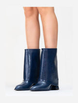 Immaculate Vegan - Prologue Shoes Ellas Navy Chunky Heel Boot (Women)