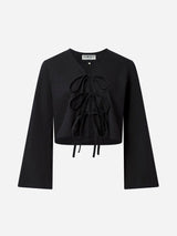 Immaculate Vegan - KOMODO SAVANNAH - Organic Linen Cotton Tie Top - Black