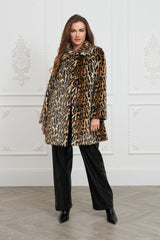 Immaculate Vegan - Issy London Adele Leopard Faux Fur Coat Brown