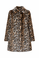Immaculate Vegan - Issy London Adele Leopard Faux Fur Coat Brown