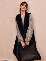 Immaculate Vegan - Issy London Bethany Reversible Sleeveless Gilet Vegan Faux Shearling Fur | Midnight