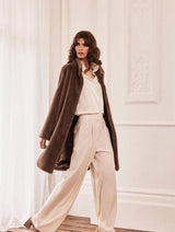 Immaculate Vegan - Issy London Bette Soft Pile Vegan Faux Fur Coat | Taupe Brown