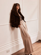 Immaculate Vegan - Issy London Gemma Luxe Pile Vegan Faux Fur Jacket | Chocolate