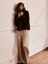 Immaculate Vegan - Issy London Gemma Luxe Pile Vegan Faux Fur Jacket | Chocolate