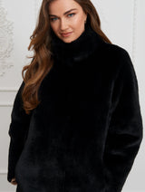Immaculate Vegan - Issy London Jackie Faux Fur Shearling Coat Black