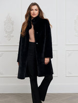 Immaculate Vegan - Issy London Jackie Recycled Vegan Fur Shearling Coat | Black