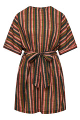Immaculate Vegan - KOMODO AZUL - Organic Cotton Weave Stripe Dress Green
