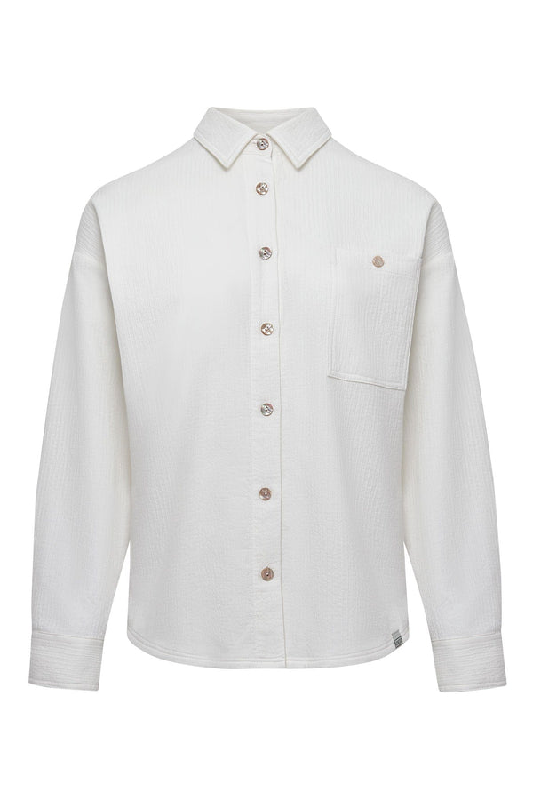 KOMODO HANAKO - Organic Cotton Seersucker Shirt White