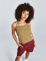 Immaculate Vegan - KOMODO IRIS - Organic Cotton Patchwork Green Top