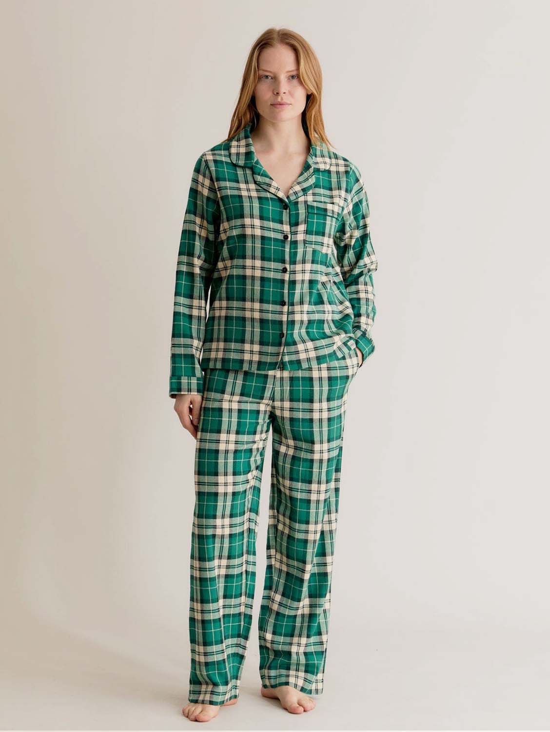 KOMODO Jim Jam Women's Organic Cotton Pyjama Set Green
