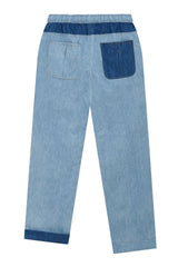 Immaculate Vegan - KOMODO JOSHUA - Linen Trouser Mid Patchwork Blue
