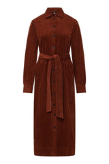 Immaculate Vegan - KOMODO REINA - Organic Cotton Cord Dress Chestnut