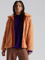 Immaculate Vegan - KOMODO Lexi Recycled PET Fleece Coat | Soft Orange UK16 / EU44 / US12