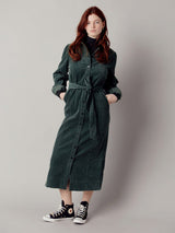 Immaculate Vegan - KOMODO Reina Women's Organic Cotton Cord Dress | Soft Ivy UK16 / EU44 / US12