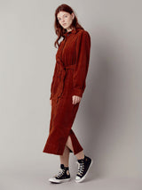 Immaculate Vegan - KOMODO Reina Women's Organic Cotton Cord Dress | Chestnut UK8 / EU36 / US4