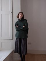 Immaculate Vegan - BIBICO Nora Women's Cotton Skirt | Black & Grey Pinstripe