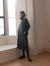 Immaculate Vegan - BIBICO Nora Women's Cotton Skirt | Black & Grey Pinstripe