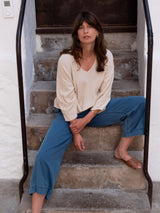 Immaculate Vegan - BIBICO Orla Women's Cotton Trousers | Denim Stripe