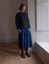 Immaculate Vegan - BIBICO Nora Women's Cotton Skirt | Petrol Blue & Black Gingham