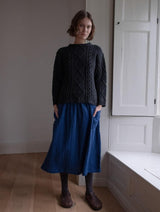 Immaculate Vegan - BIBICO Nora Women's Cotton Skirt | Petrol Blue & Black Gingham