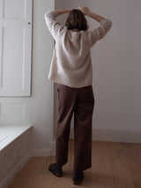 Immaculate Vegan - BIBICO Harper Women's Cotton Corduroy Wide Leg Trousers | Sand