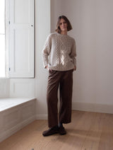 Immaculate Vegan - BIBICO Harper Women's Cotton Corduroy Wide Leg Trousers | Sand