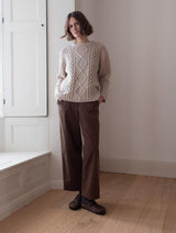 Immaculate Vegan - BIBICO Harper Women's Cotton Corduroy Wide Leg Trousers | Sand