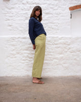 Immaculate Vegan - BIBICO Harper Women's Cotton & Linen Wide Leg Trousers | Avocado Stripe