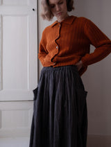 Immaculate Vegan - BIBICO Nora Women's Cotton Skirt | Black & Grey Pinstripe