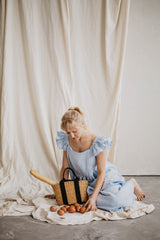 Immaculate Vegan - Laume Linen Ona Women's Linen Ruffle Dress | Sky Blue