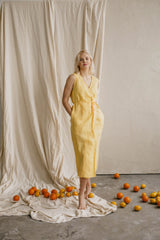 Immaculate Vegan - Laume Linen Salomeja Women's Linen Wrap Dress | Multiple Colours