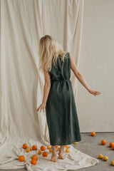 Immaculate Vegan - Laume Linen Salomeja Women's Linen Wrap Dress | Multiple Colours