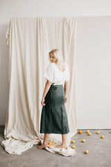 Immaculate Vegan - Laume Linen Vaiva Women's Linen Skirt | Multiple Colours XS / Forest Green