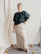 Immaculate Vegan - Laume Linen Vaiva Women's Linen Skirt | Multiple Colours XS / Oatmeal