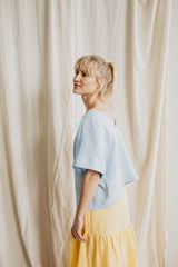 Immaculate Vegan - Laume Linen Vyte Women's Linen Top | Multiple Colours XS / Sky Blue