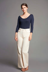 Immaculate Vegan - Lavender Hill Clothing 3/4 Sleeve Boat Neck Cotton Modal Blend T-Shirt