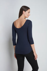 Immaculate Vegan - Lavender Hill Clothing 3/4 Sleeve Boat Neck Cotton Modal Blend T-Shirt