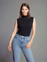 Immaculate Vegan - Lavender Hill Clothing Sleeveless Mock Neck Micro TENCEL™ Modal Top | Black Black / UK 8