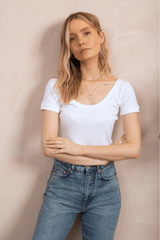 Immaculate Vegan - Lavender Hill Clothing Boat Neck Cotton Modal Blend T-shirt