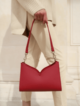 Immaculate Vegan - Lerisa Lerisa Grape Leather Vegan Crossbody Bag | Red